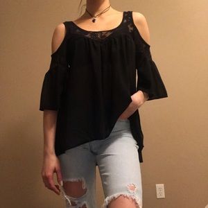 Sheer black blouse
